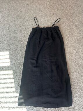 Time and Tru Black Spaghetti Strap Midi Dress